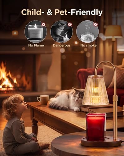Candle Warmer Lamp with Dimmer & Timer, Adjustable Height for Jar Candles, Birthday Gifts for Mom Women Sister, Wax Warmer for Jar Candles (2 Pack) - Image 3
