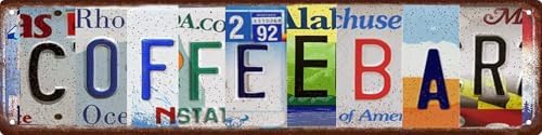 Funny Coffee Bar Man Cave Accessories Kitchen Signs Farmhouse Wall Decor Vintage Metal Tin Signs Street Signs Home Room Door Decor 4x16 in by LMDDFZS