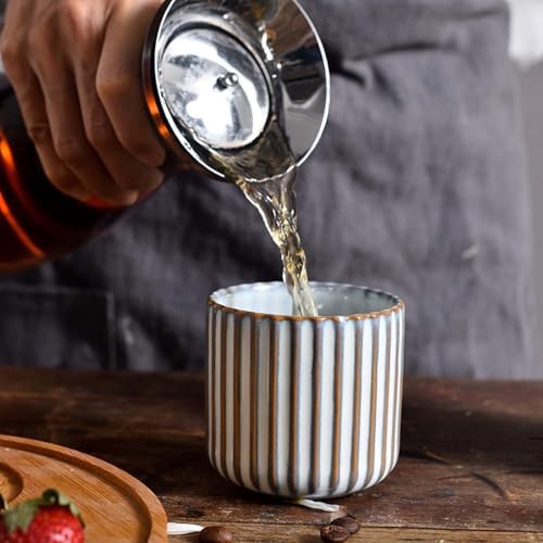 Japanese retro ceramic teacups, wine cups, water cups, restaurants, home offices Lake green - Image 4