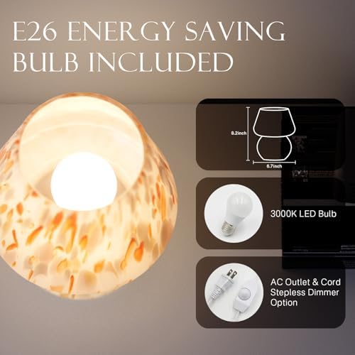 Dawnwake Mushroom Lamp Small Lamp Table Lamp for Bedroom, Desk Bedside Lamps for Living Room,Mushroom Decor Cute Mini Modern Mid Century Lamps for Night Stands,Aesthetic Home Deco (Flame Amber) - Image 6