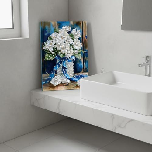 DIY Pearl Painting with Frame, Creative Design, Handmade Stress-Relieving Home Wall Decoration, Includes Frame and Tools-Bouquet - Image 5