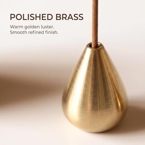 3Pcs Mini Brass Incense Holder, Incense Cone Holder, Portable Coil Incense Holder, Incense Stick Holder for Home Office Teahouse, Water Drop Shape - Image 5
