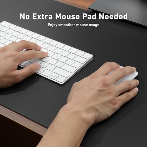 Aothia Leather Desk Pad Protector, Mouse Pad, Office Desk Mat, Non-Slip PU Leather Desk Blotter, Laptop Desk Pad, Waterproof Desk Writing Pad for Office and Home (48"x17", Black) - Image 4