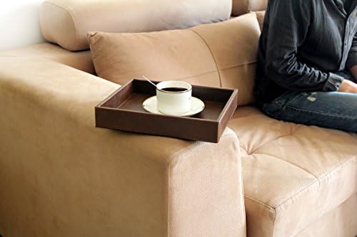 Vixdonos Leather Valet Tray Rectangular Catchall Tray Counter Organizer for Key,Jewelry,Perfume,Glasses and Watches(Brown) - Image 5