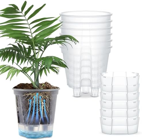 Wonderjune Self Watering Planter, 4.72'', Clear, 6 Pcs by Wonderjune