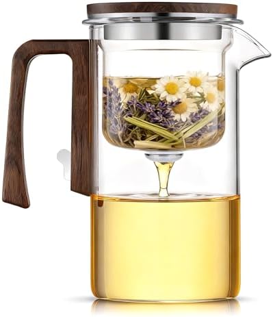 Magnetic Teapot, 24.3oz High Borosilicate Glass Teapot with Infuser, Loose Leaf Tea Steeper Pot, Heat Resistant Enchanti Tea Pot with Infusers for Herbal Leaf Brewing by pilavaloo