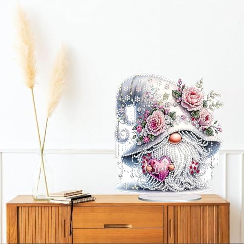Diamond Painting Kits for Adults Beginners, 5D Full Drill Dwarf Love Crystal Art Desktop Ornament, DIY Single Sided Home Office Desk Decor, Creative Craft Gift Set with Tools - Image 4