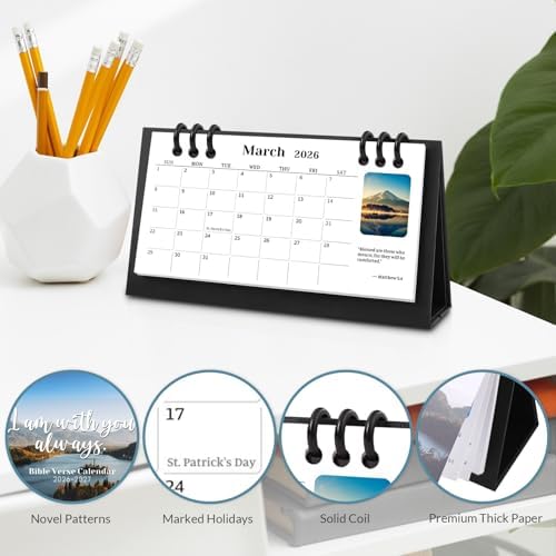 Small Desk Calendar 2026-2027, Bible Mini Desk Calendar (From May 2026 to December 2027) Flip Desktop Standing Calendar, Monthly Planner Cute Calendar, School Home Office Supplies, 6.3" x 3.1" - Image 2