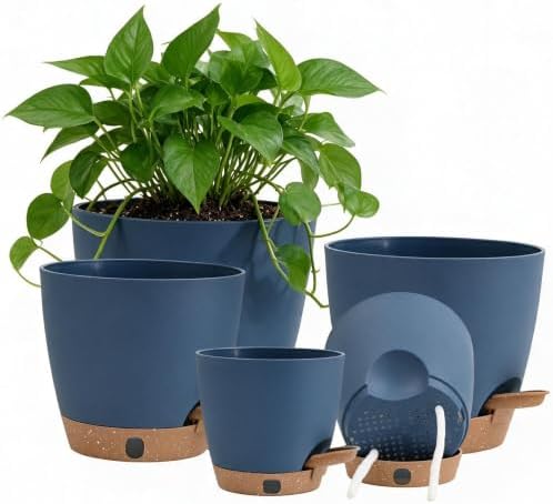 Self Watering Pots for Inoor/ Ourdoor Plants 5/5.5/6/6.5/7" Flower Pot by Montresor