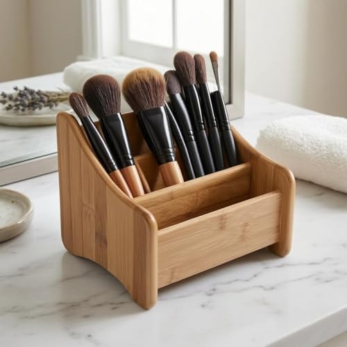Milageto Desktop Organizer Storage Box Holder Tray Bamboo Material With Compact Size And Easy Placement For Counter And Shelf Use Suitable for office desk home workspace study area dorm room - Image 3