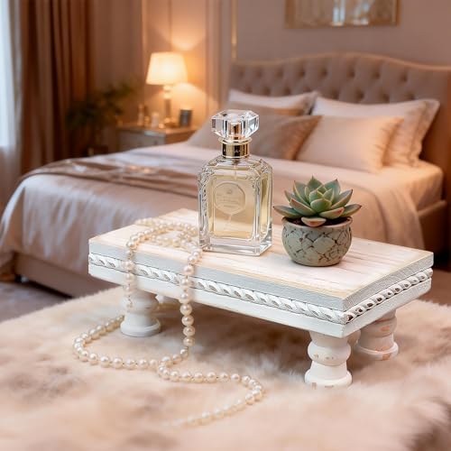 Bathroom Tray Pedestal Stand, Waterproof Wood Riser for Bathroom Counter - Image 4