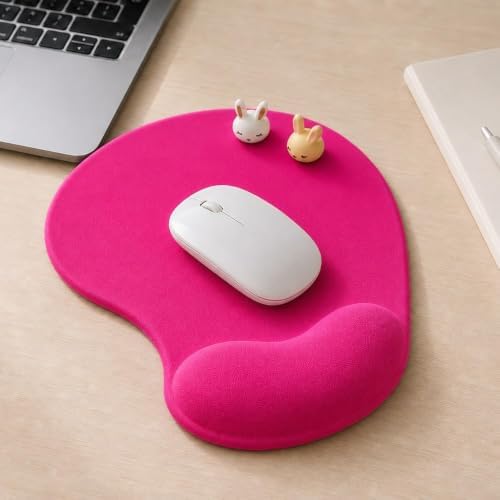 Office Mousepad with Gel Wrist Support - Ergonomic Gaming Desktop Mouse Pad Wrist Rest - Design Gamepad Mat Rubber Base for Laptop Computer -Silicone Non-Slip Special-Textured Surface (06RoseRed) - Image 2