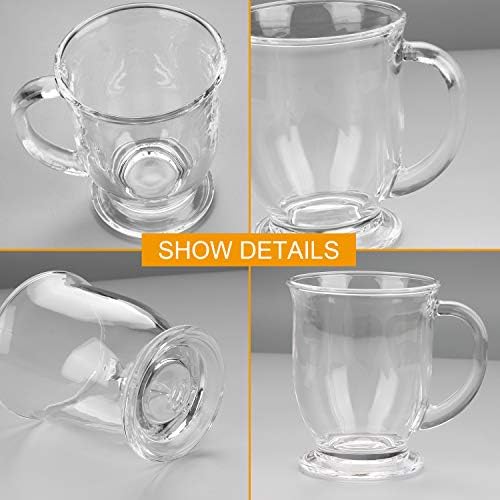Accguan 15oz/450ml Glass Coffee Mugs with Handles Set of 6 - Image 4