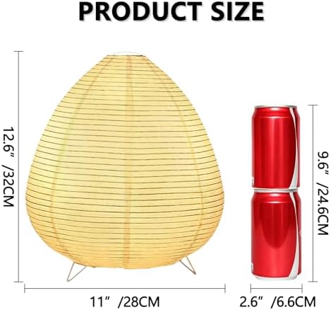 YY YEARCHY Rice Paper Table Lamp 12.6" Tall Desk Top - Image 3
