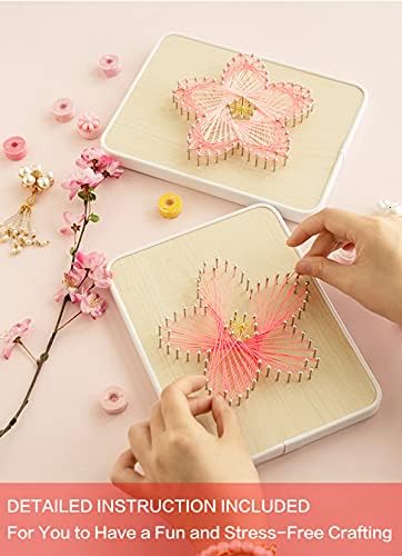 BAZIMA DIY String Art Kit for Beginner, DIY Sakura Craft Kit,Unique Gift,Craft Kit for Holidays - Image 4