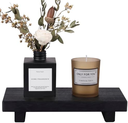 Wood Bathroom Tray Farmhouse Decor Kitchen Soap Holder, 8.7" x 3.6" Black by zoocatia