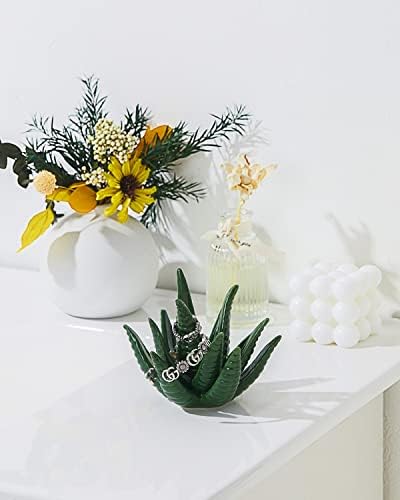 PUDDING CABIN Succulent Ring Holder, Ring Stand, Ring Display & Organizer, Cactus Aesthetic Preppy Room Decor, Birthday Gift for Women Friends, Christmas Green Room Decor - Image 4