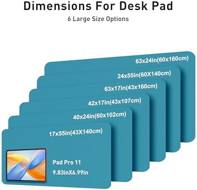 Aothia Faux Leather Desk Mat - Large Mouse Pad, Non-Slip PU Leather Blotter, Waterproof Writing Surface for Office and Home (Turquoise, 40" x 24") - Image 5