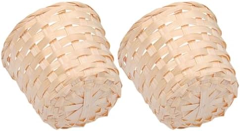 KALLORY 2pcs Woven Storage Basket Small Sundries Organizer for Tabletop Home Organization, Decorative Basket with Large Capacity, Multi-use Storage Bin for Household Use by KALLORY
