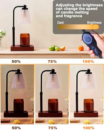 Candle Warmer Lamp with Timer, Dimmable, Adjustable Height, Square - Image 3