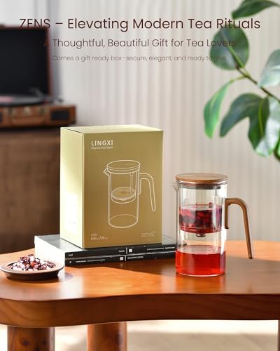 ZENS Magnetic Glass Infuser Teapot for Loose Tea, 28oz Magic Tea Maker - Image 5