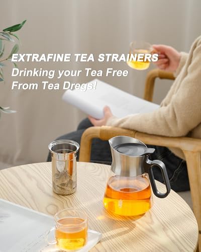 ZENS 17 oz Small Glass Teapot with Infuser For Loose Leaf Tea Steeper - Image 4
