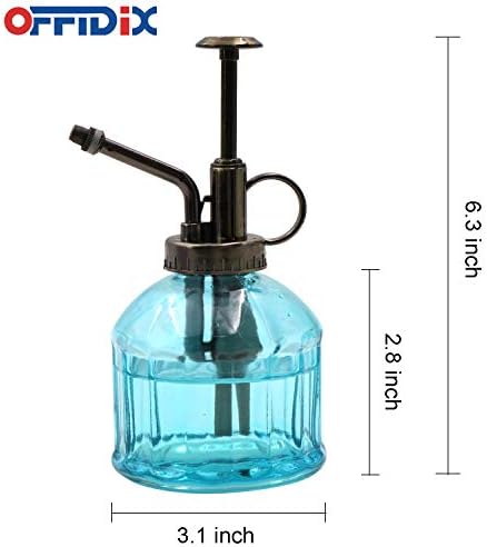 OFFIDIX Glass Spray Bottle, Blue Plant Mister Vintage Watering Can 6.7 oz - Image 2