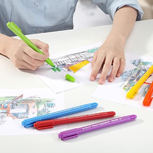 AECHY Dual Tip Curve Highlighter Pens,6 Pattern Roller & 8 Chisel Tip Pens - Image 6