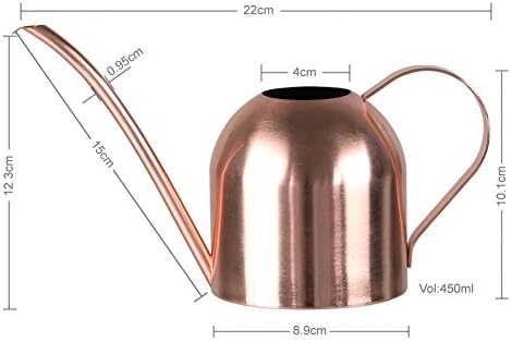 Rose Gold Watering Can for Indoor Plants, 450ml/15oz - Image 2
