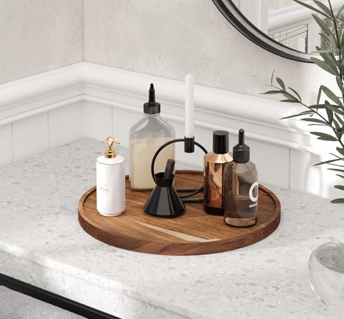 VERTORGAN Acacia Wood Serving Tray,11.8 Inch Decorative Trays,Home Decor - Image 4