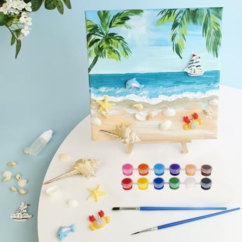 16 Pack Canvas and Easel Set, 8 x 10 inch Painting Kit for Party Supplies - Image 4