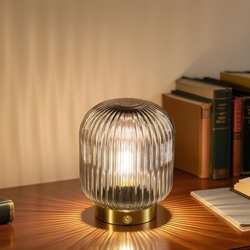 MJ PREMIER Rechargeable Table Lamp, Cordless Lamp with Memory Function,Gray - Image 5