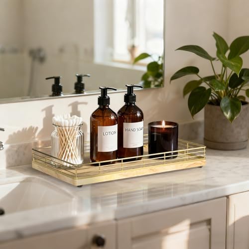 Bathroom Vanity Tray, 13" x 8" Oak Decorative Wooden Tray for Countertop - Image 2