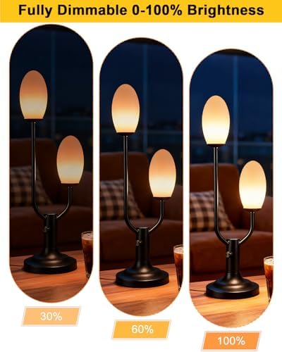 Lightdot Mid Century Modern Table Lamp Vintage Black Dimmable Plug in - Image 3