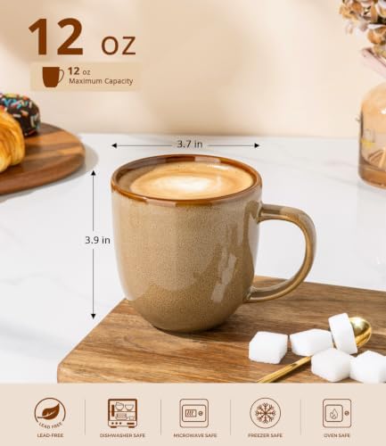 LERATIO Ceramic Coffee Mugs Set of 6,12oz Handmade Coffee Mugs Set - Image 2