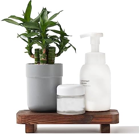 FLYIEE Wood Risers for Decor Display, Bathroom Counter Sink Decor, Dish Soap Tray Wood Tray for Kitchen Counter, Small Wooden Soap Stand, Wood Soap Pedestal, Soap Dispenser Stand Modern Farmhouse by FLYIEE