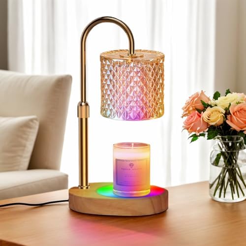 Candle Warmer Lamp with 7 LED Color Changing, Timer Dimmer Height Adjustable, Candle Warmer with RGB Model Home Decor for Mom, Wife, Lover, Friend by CandleWarmerLamp
