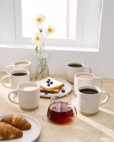 famiware Coffee Mugs Set of 6, Milkyway 13 oz Ceramic Cup Set with Handle - Image 5