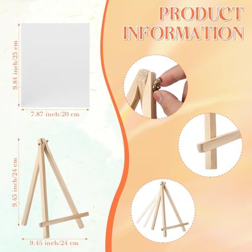 MotiMind 36 Pcs 8 x 10 Mini Canvas and 9" Easel Set Bulk for Paint Party - Image 2