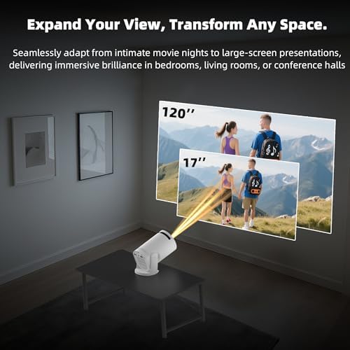 Wireless Mini Projector with WIFI 6 and Bluetooth, 4K 1080P Support Portable Projector 180° Rotatable. 17"-130" Screen Video Projector. Compatible for Smartphone, Laptop, PC(Q5 mate) - Image 6