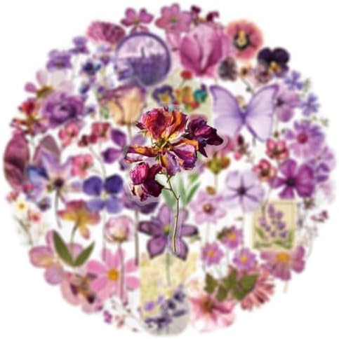 50PCS Transparent Flora Scrapbook Stickers, Flower-D - Image 6