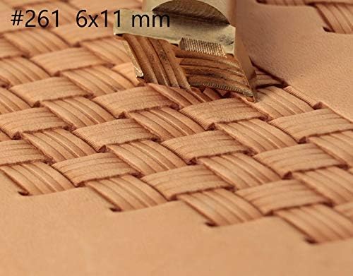 DandS ltd Leather Stamp Tool, Basket Weave, Professional Steel Craft Tool for Leatherworking, Embossing, Carving & Stamping Projects, Belts, Wallets & DIY, Compatible with Mallet, #261
