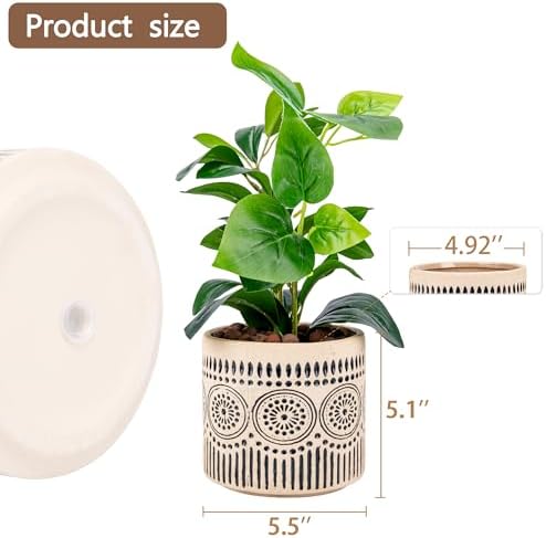 Ceramic 5 Inch Succulent Plant Pot Small Flower Planter - Image 4