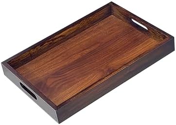 Serving Tray with Handles, 13" x 8.7" Bamboo Tray by VSUINGO-StriveforPerfection