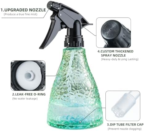 Glass Plant Mister Spray Bottle for Indoor Plants, 13oz, Mint Green - Image 5