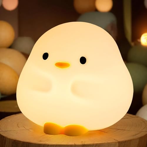 Rytinazzz Silicone Night Light for Baby, 50H Long Battery Duck Lamp, Gift for Kids, Soft Safe Nursery Light, Rechargeable Tap Control, Dimmable Bedside Lamp by Rytinazzz