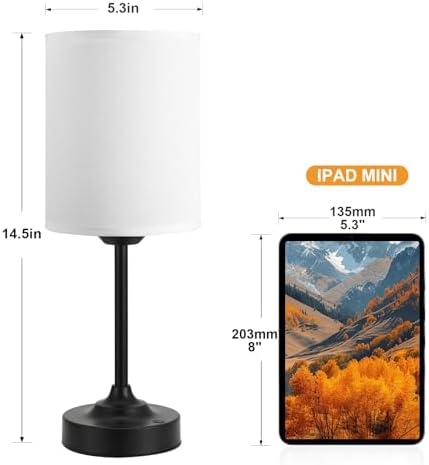 Touch Control Cordlss Table Lamp, USB-C Rechargeable Lamp with Stepless Dimming, 4000mAh Battery Operated Bedside Lamp for Bedroom, Living Room, Night Light & Emergency Lighting, Black, 2 Pack - Image 5