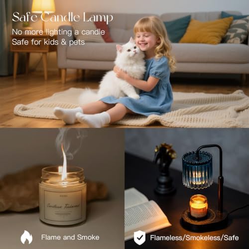 Candeldo Candle Warmer Lamp with Timer: Navy Blue Wax Melt Warmer - Image 5