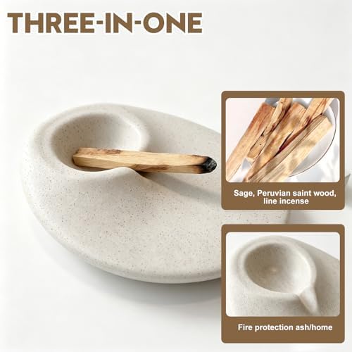 Ceramic Incense Stick Holder, Speckled Ash Catcher Tray with Anti-Slip Base, Minimalist Round Incense Burner for Palo Santo, Sticks, Ideal for Home Decor Meditation Yoga - Image 2