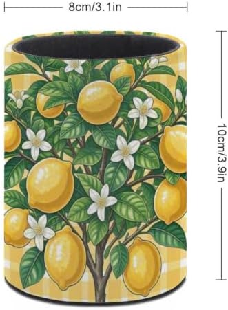 PU Leather Round Pencil Holder Lemon Pen Holder - Image 2